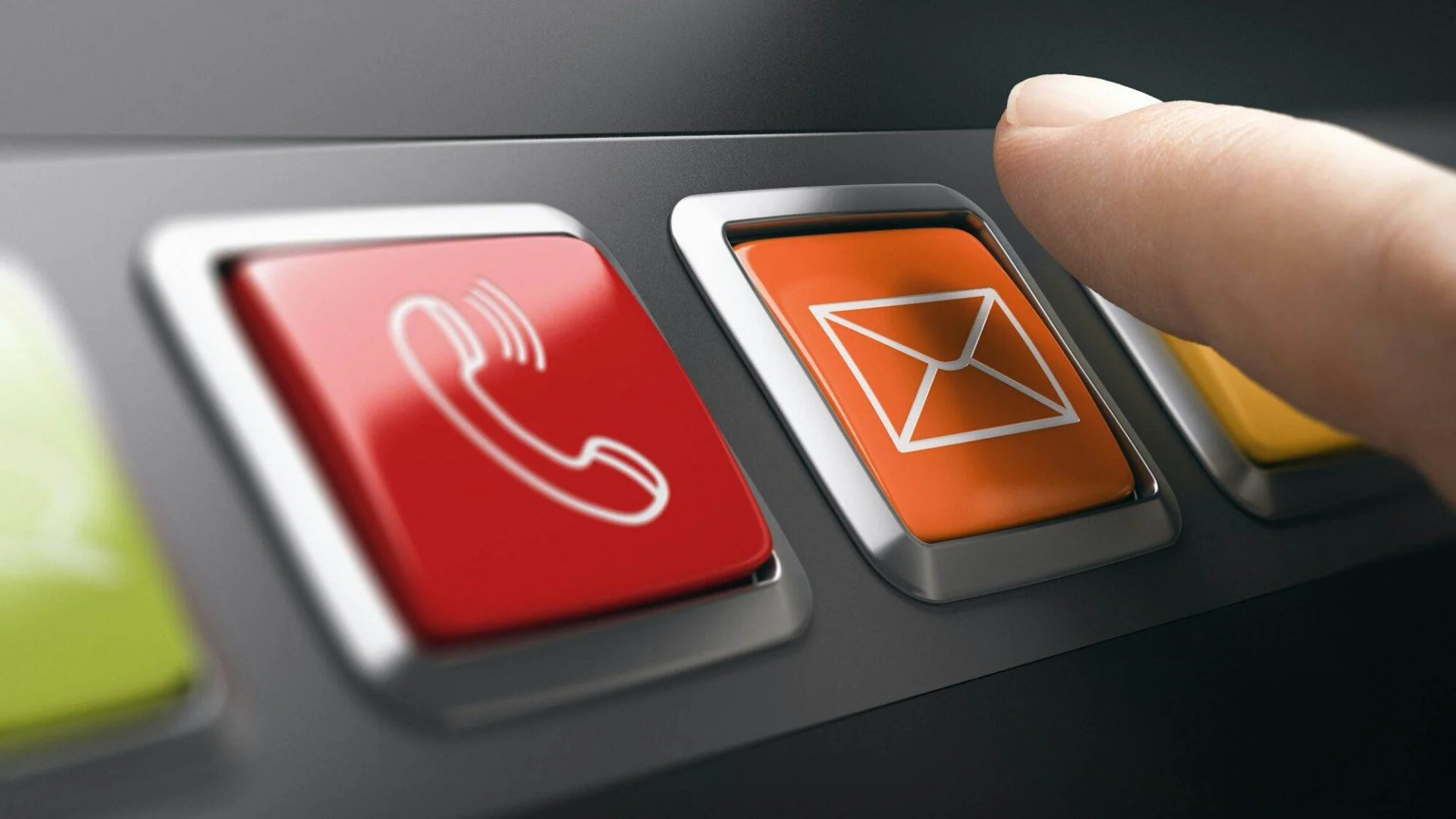 Customer Relation And Online Support. Contact Button.